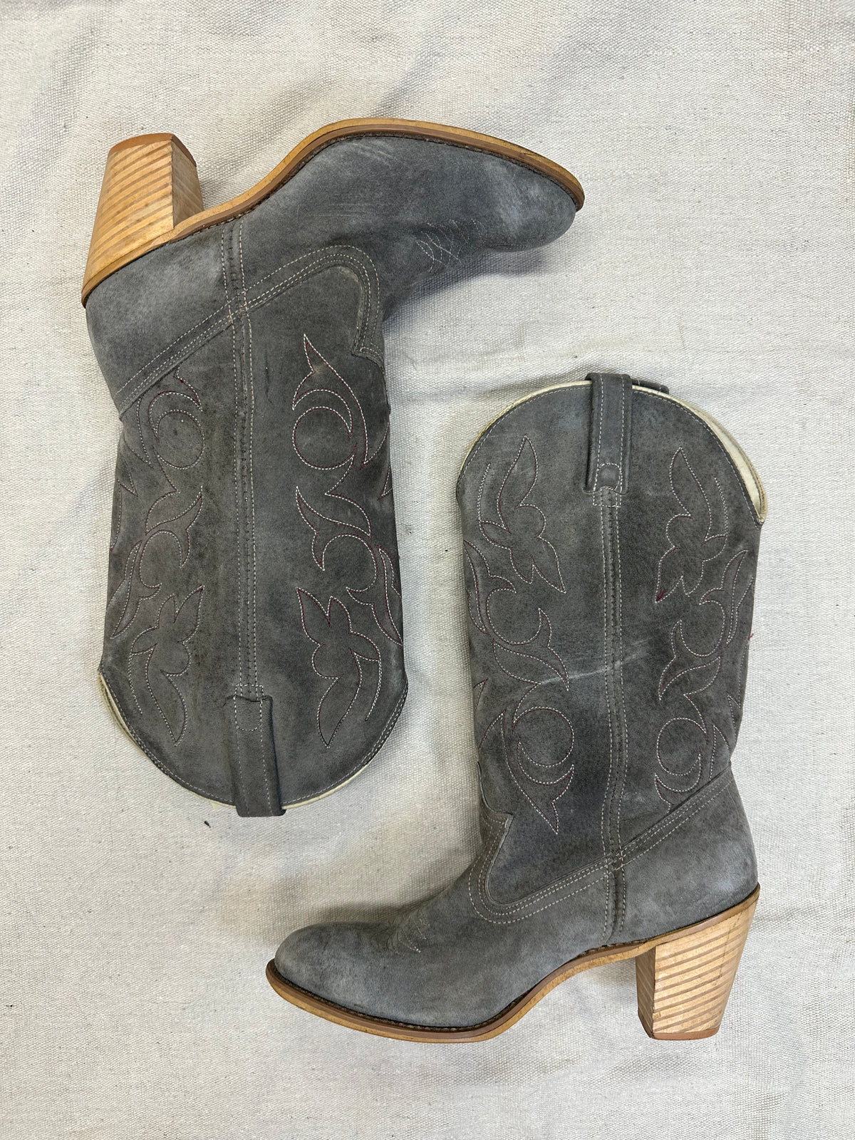 Suede Grey Cowboy Boots
