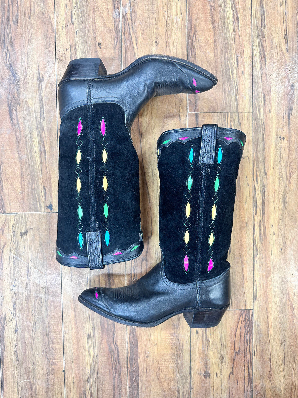 Rainbow Detailed Cowboy Boots