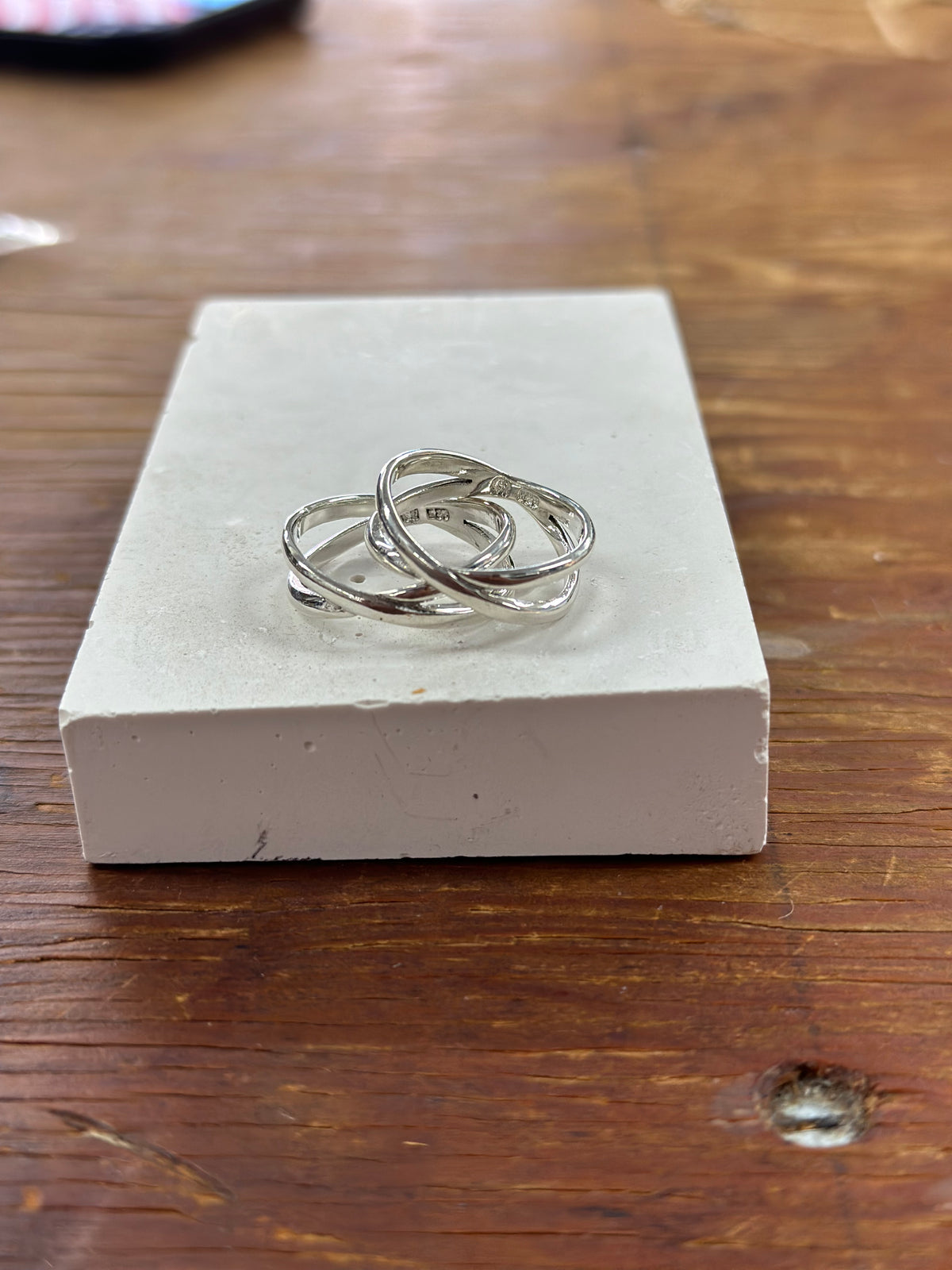 Silver Crossed Ring