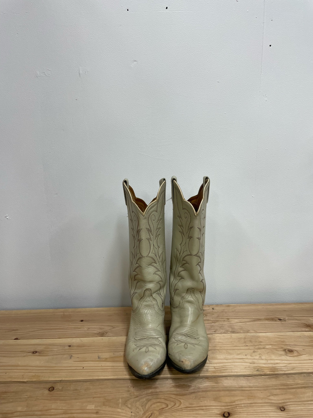 Taupe Scalloped Top Boots
