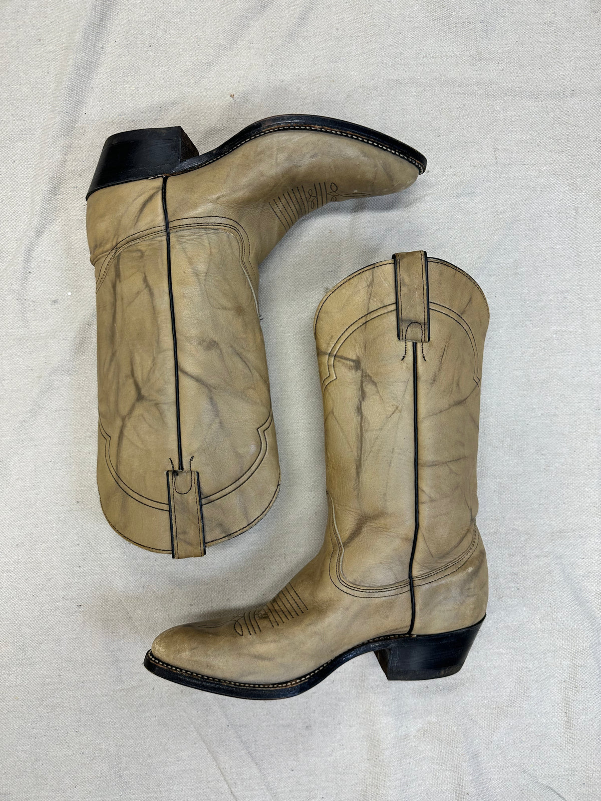 Marbled Cream Cowboy Boots