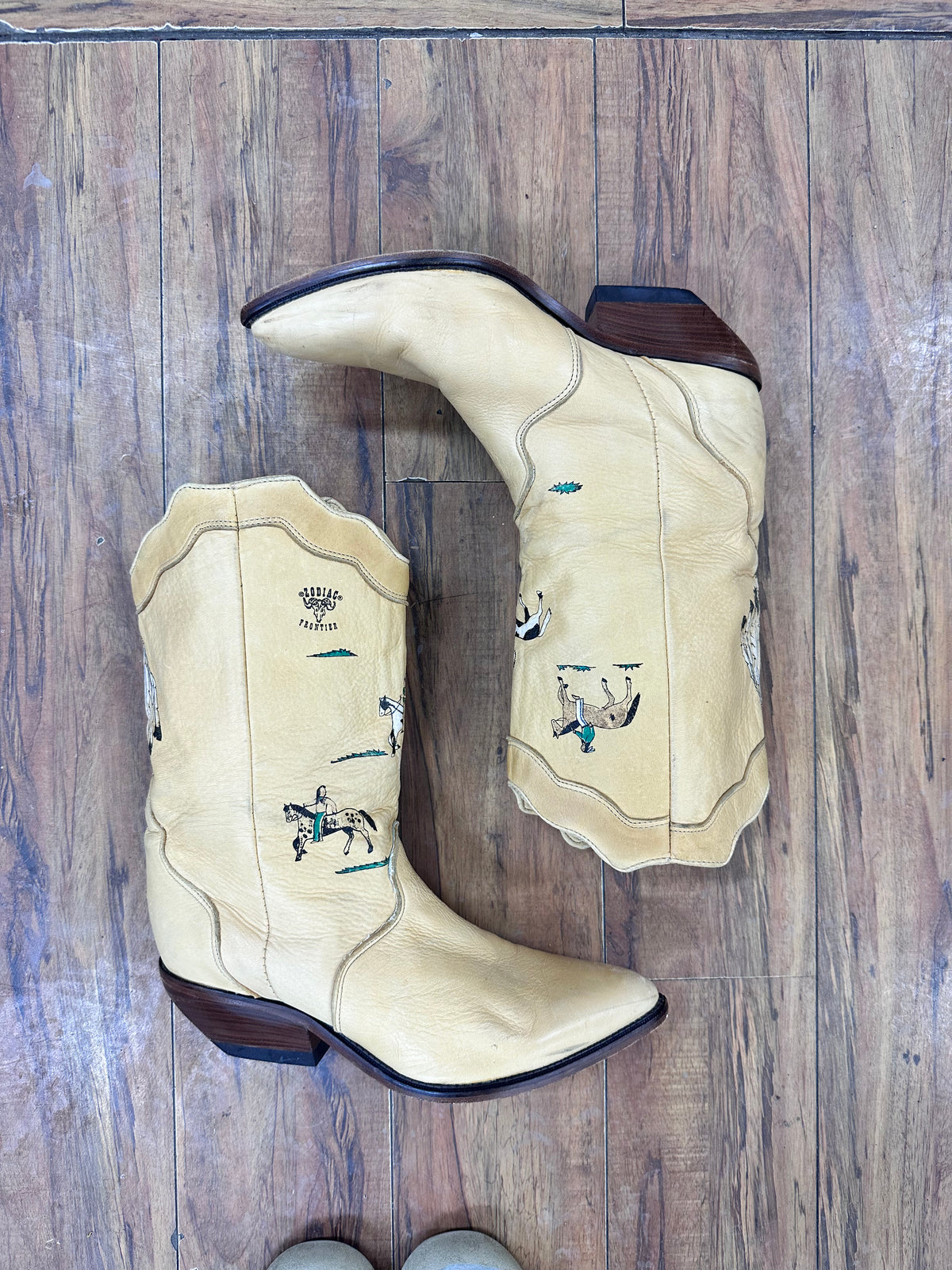 Hand-Painted Deerskin Cowboy Boots