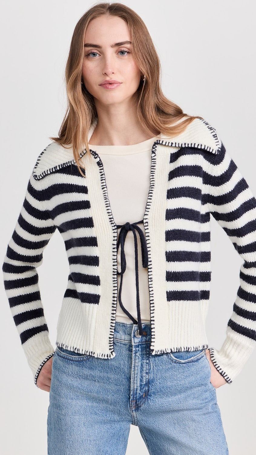 Striped Tie Cardigan