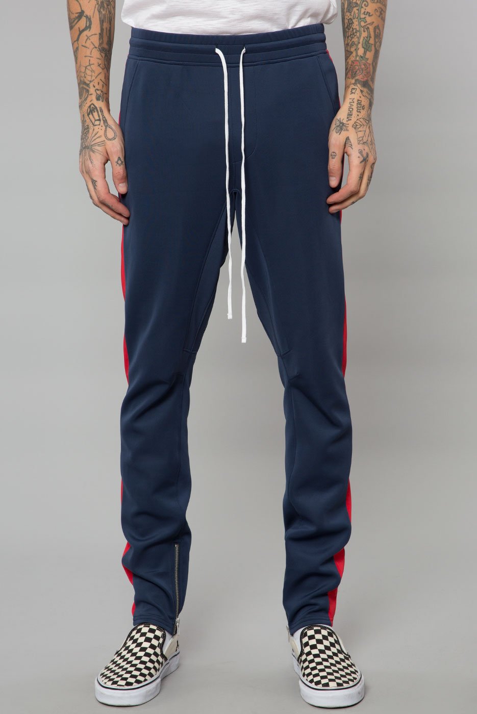 Navy / Red Drop Crotch Track Pant