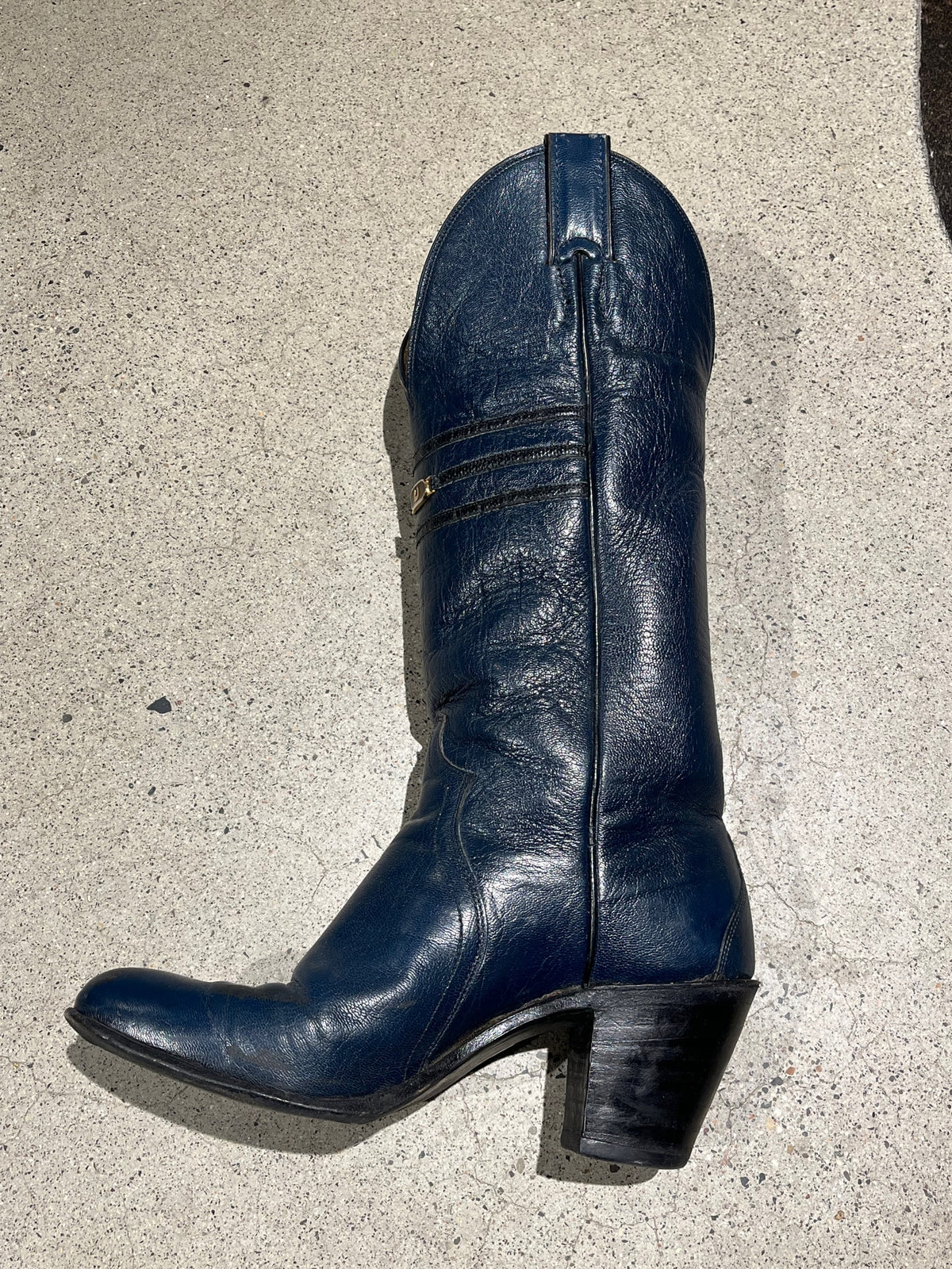 Vintage Navy Boot with Horseshoe