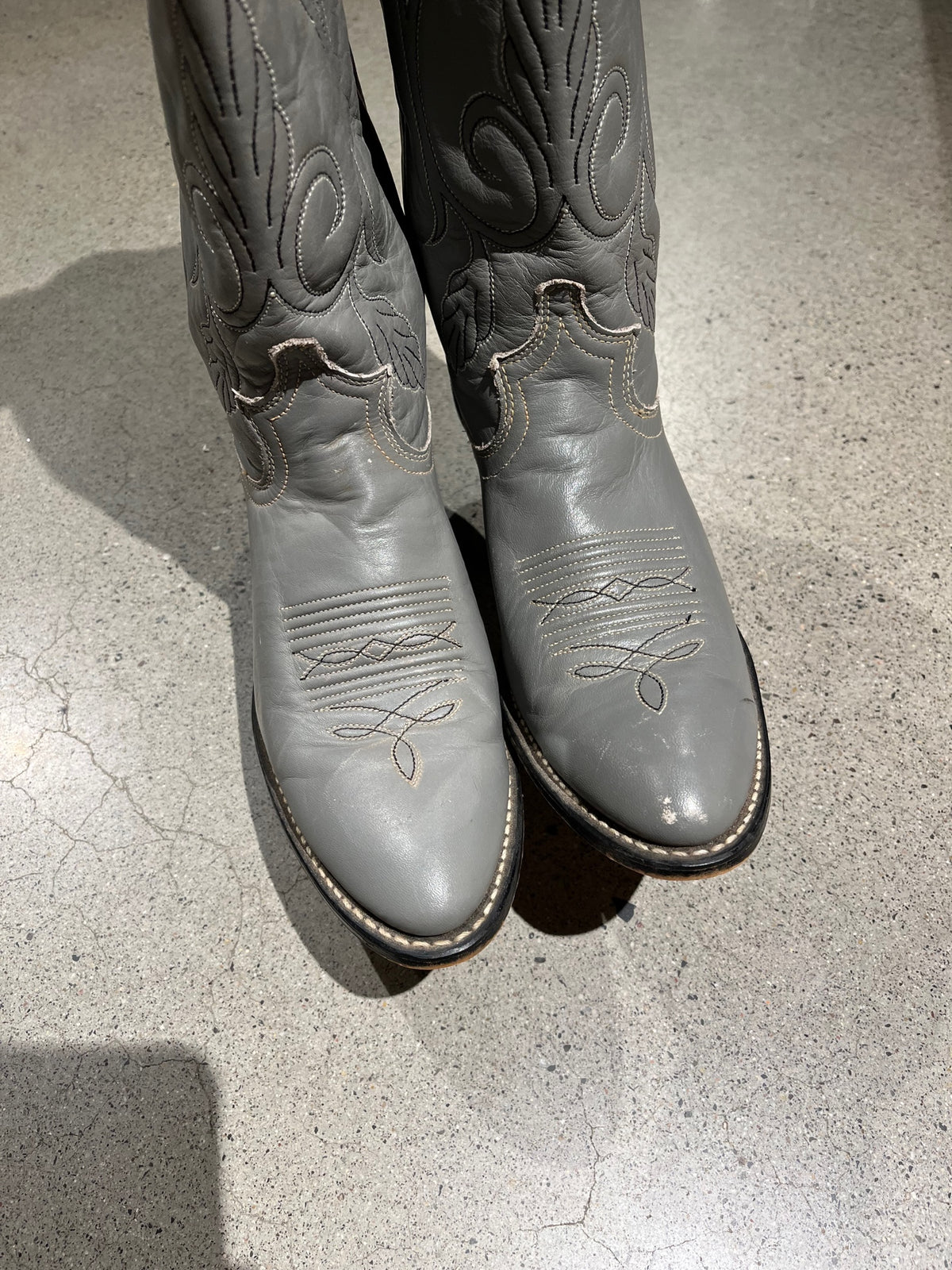 Vintage Dove Grey Cowboy Boots