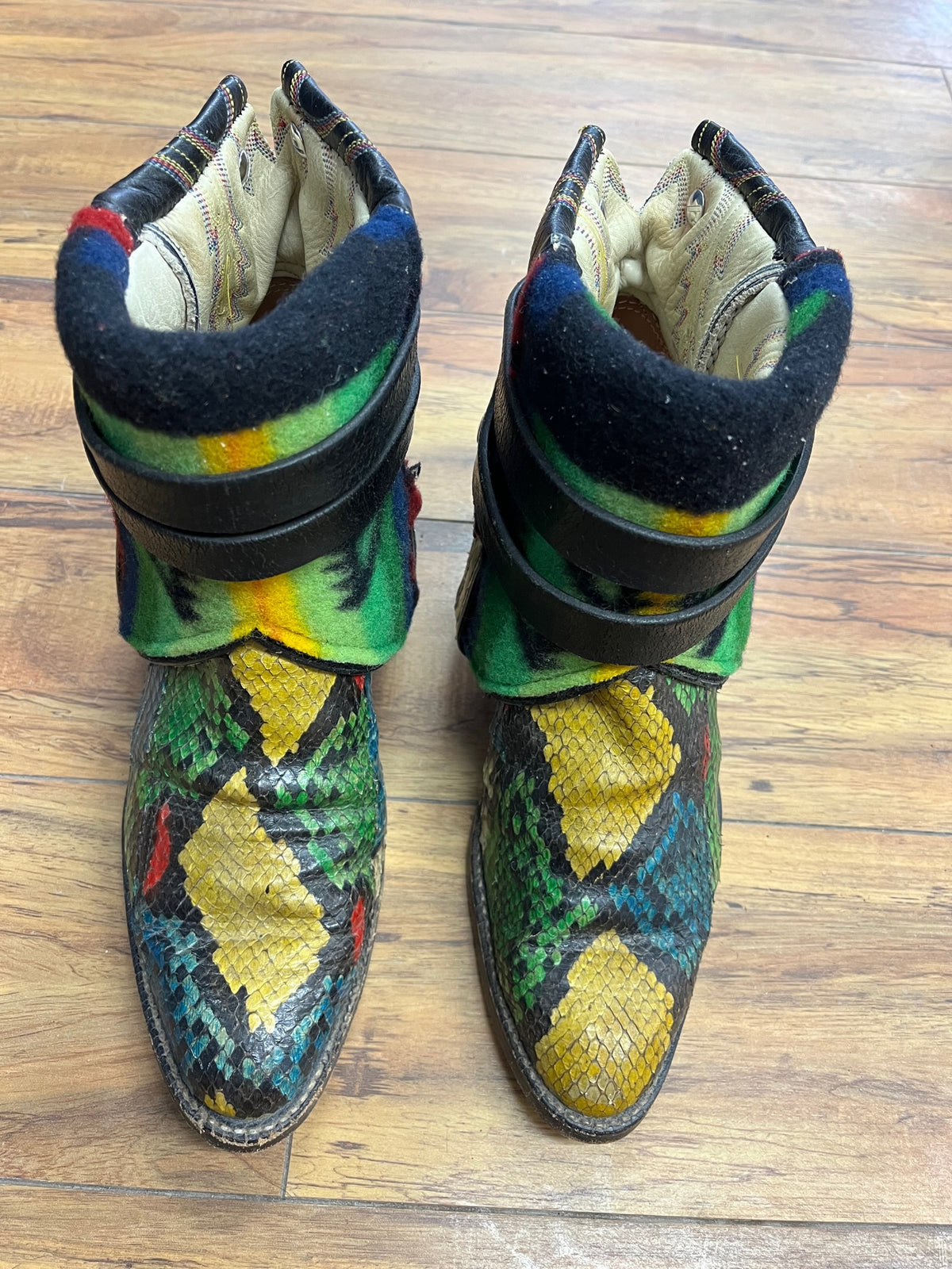 Vintage Rare Rainbow Snakeskin Canty Boots