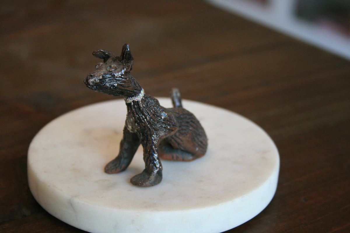 Tiny Ceramic Dark Pup