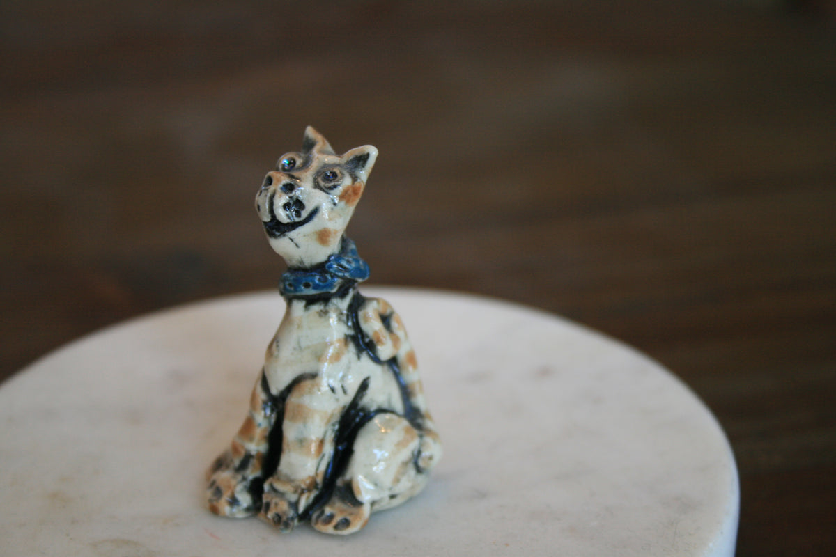 Ceramic Pup With Blue Collar