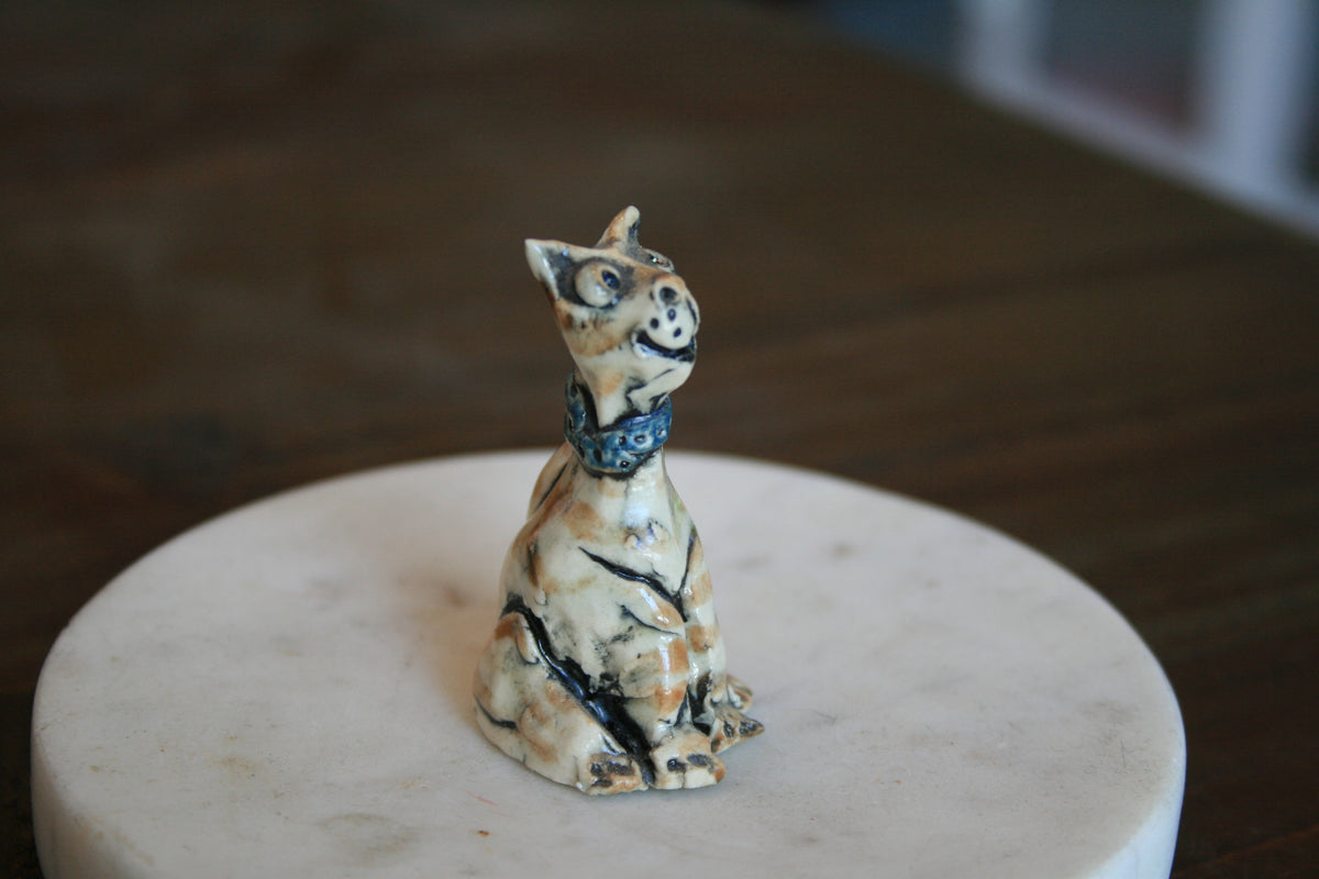 Ceramic Pup With Blue Collar