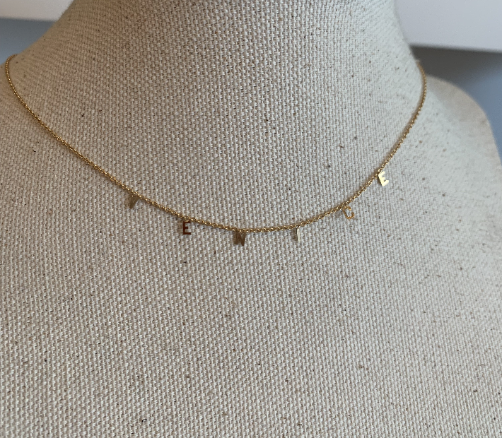 VENICE - Mini Gold Letter Necklace