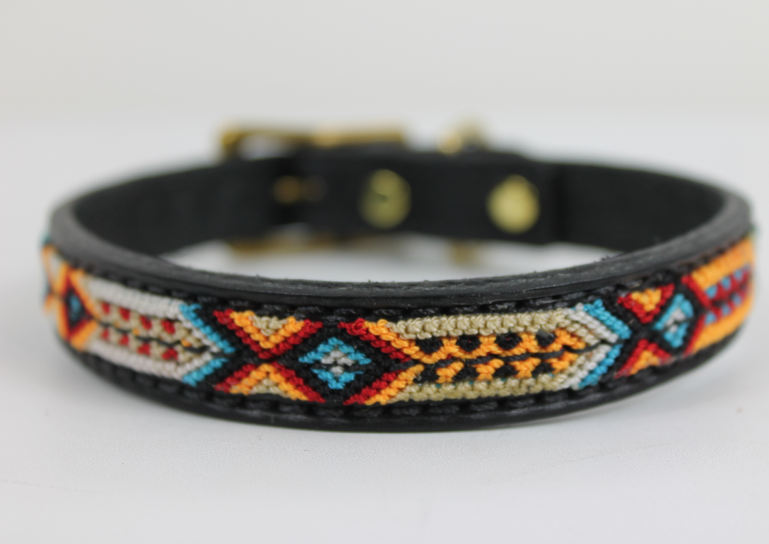 Leather Overlay Dog Collar - X-Small // Small