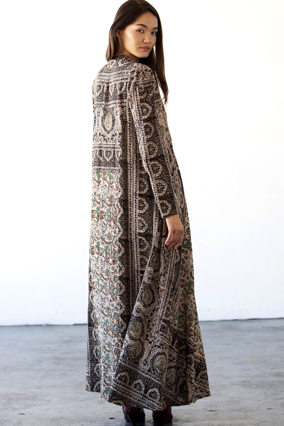 Cassie Maxi Dress - Kashmir Taupe Tapestry