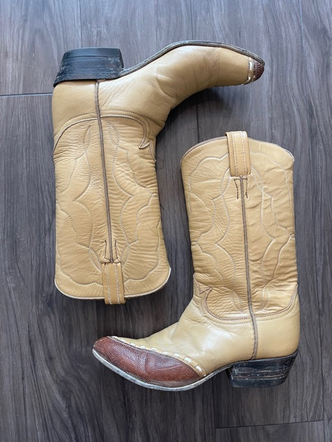 Brown Lizard Toe Cowboy Boots