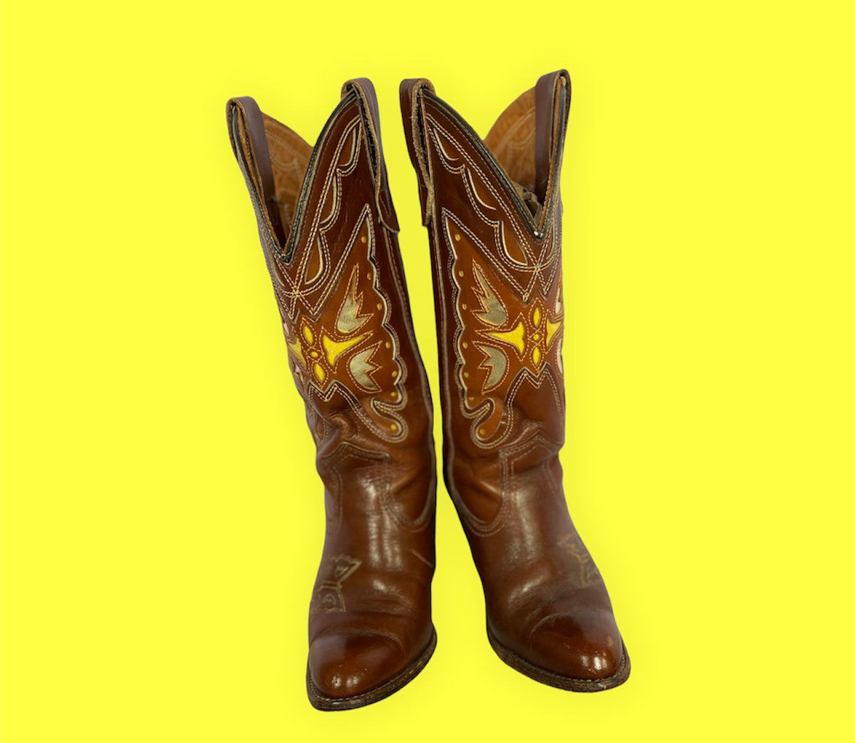 Gold Butterfly Cowboy Boots