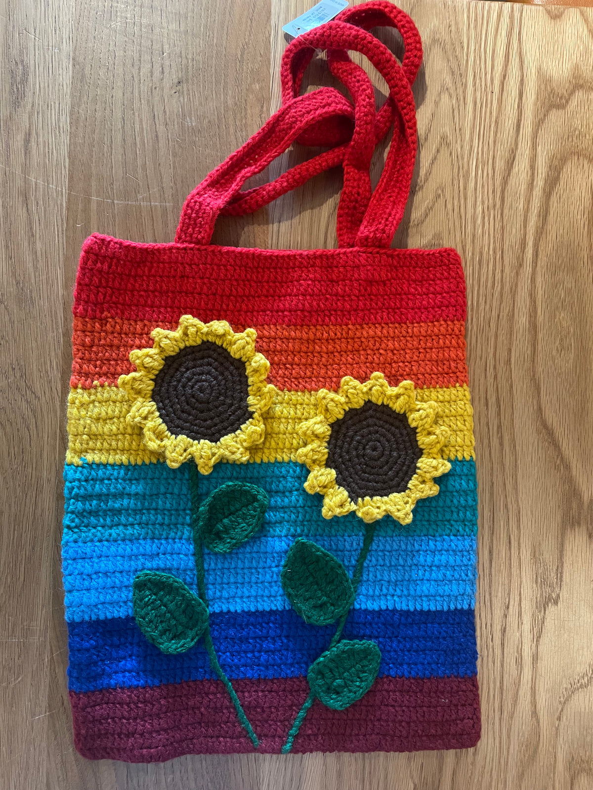 Sunflower Rainbow Tote Bag