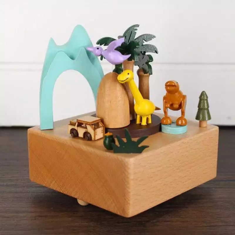 Jurassic Dinosaur Wooden Music Box