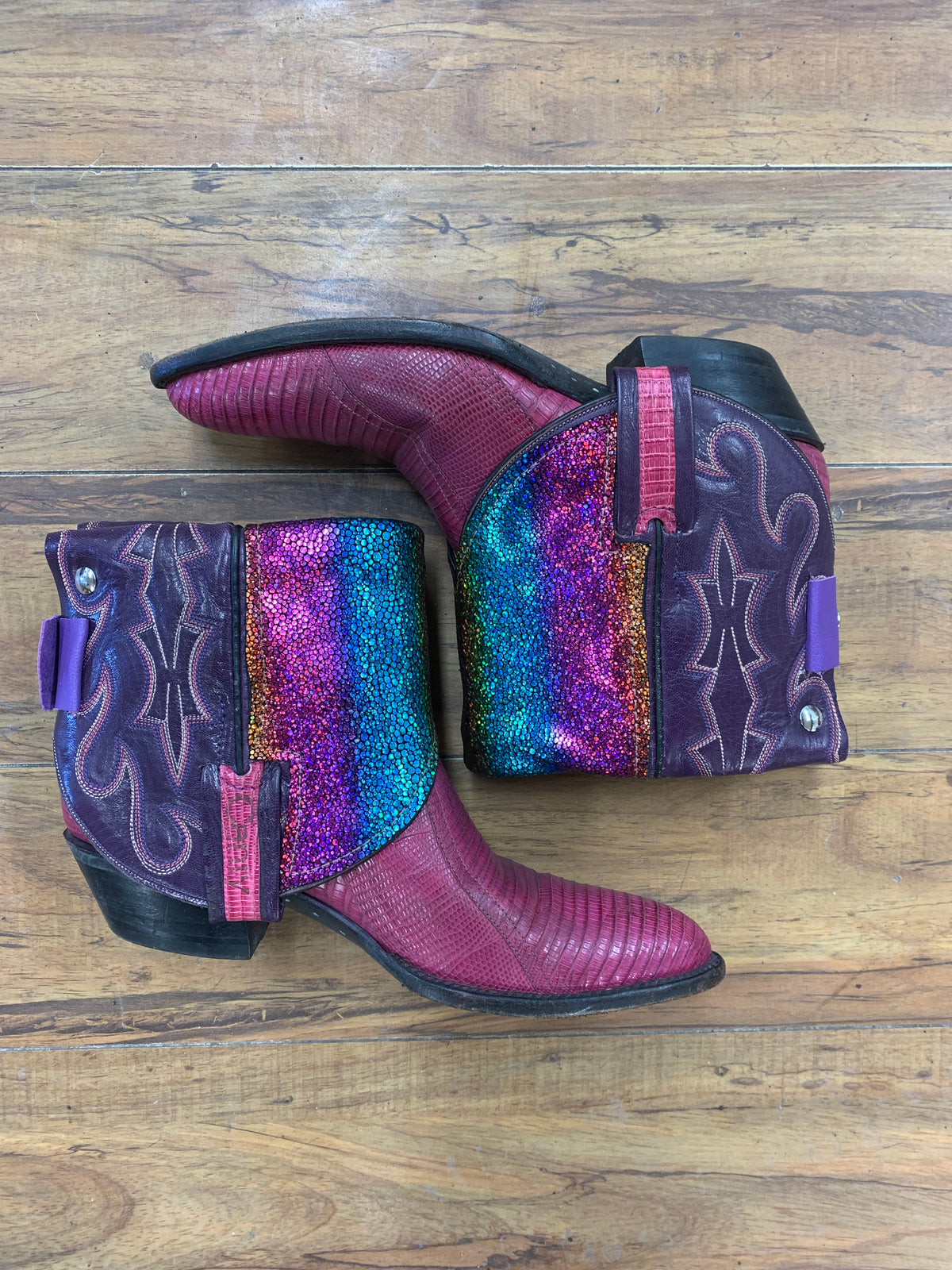 Fuchsia + Rainbow Top Boots